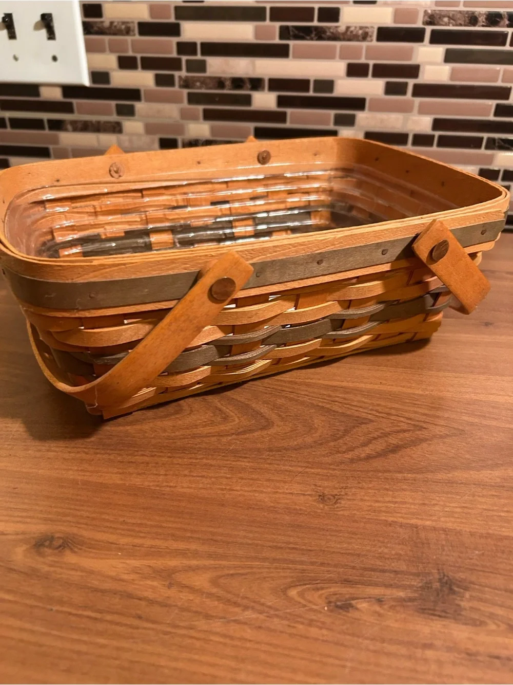 Vintage Longaberger Holiday Cheer Collection Rectangular Picnic Basket